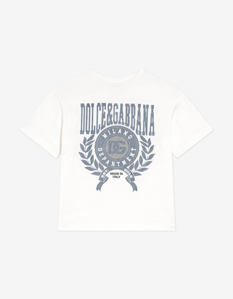 Boys Bollo Patch T-Shirt  in White