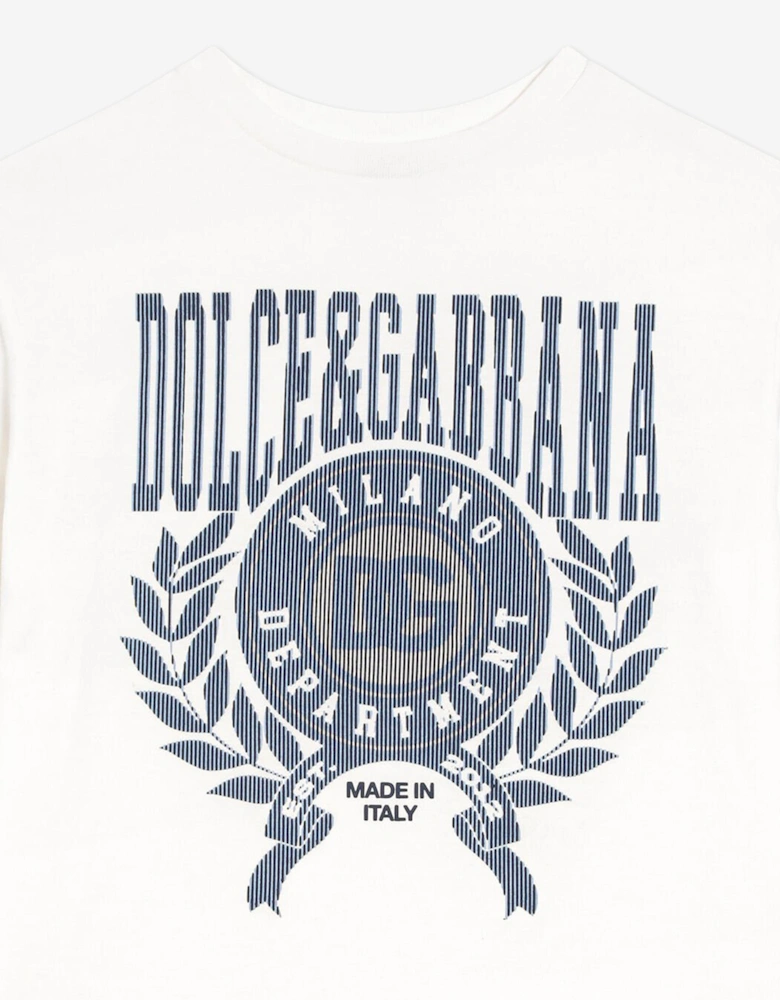 Boys Bollo Patch T-Shirt  in White