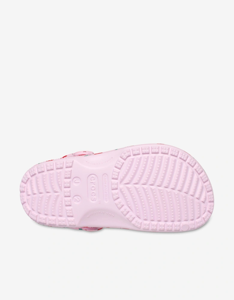 Girls Classic Fresh Fruits Clog in Pink