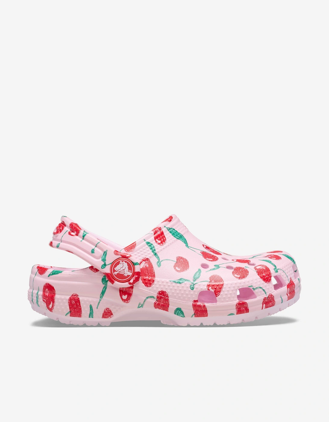 Girls Classic Fresh Fruits Clog in Pink, 5 of 4