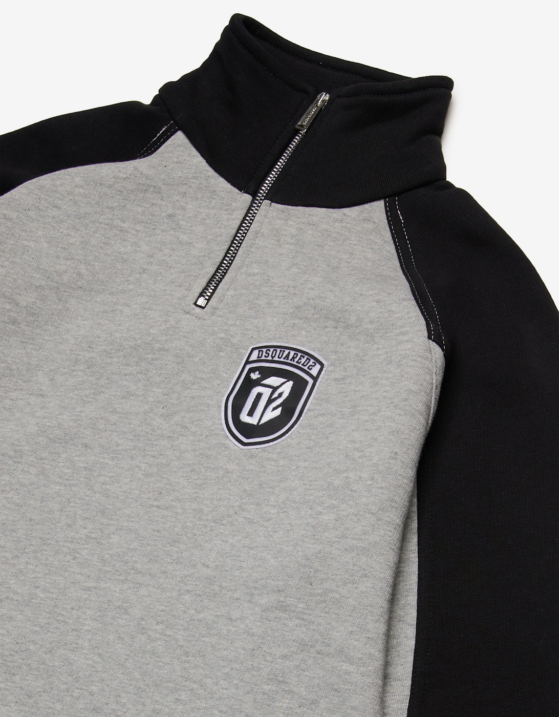 Kids Colourblock Half Zip Sweatshirt in Grey