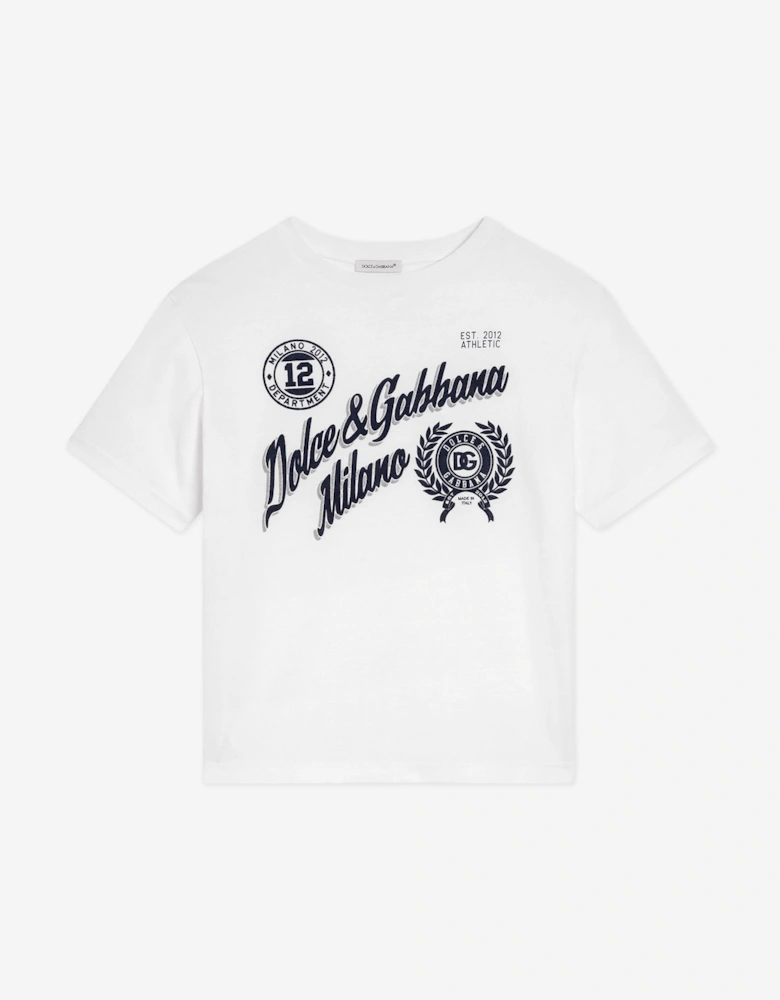 Boys Flock Logo T-Shirt in White