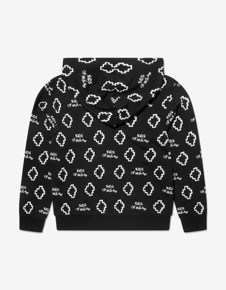 Boys Cotton Logo Print Zip Up Top