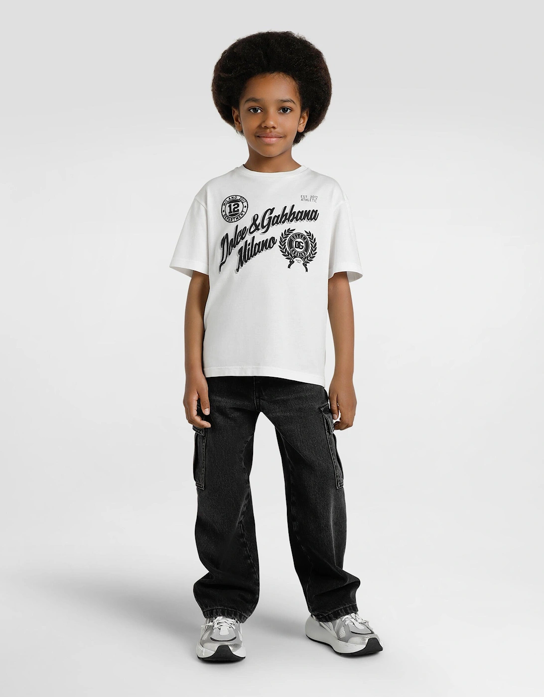 Boys Flock Logo T-Shirt in White