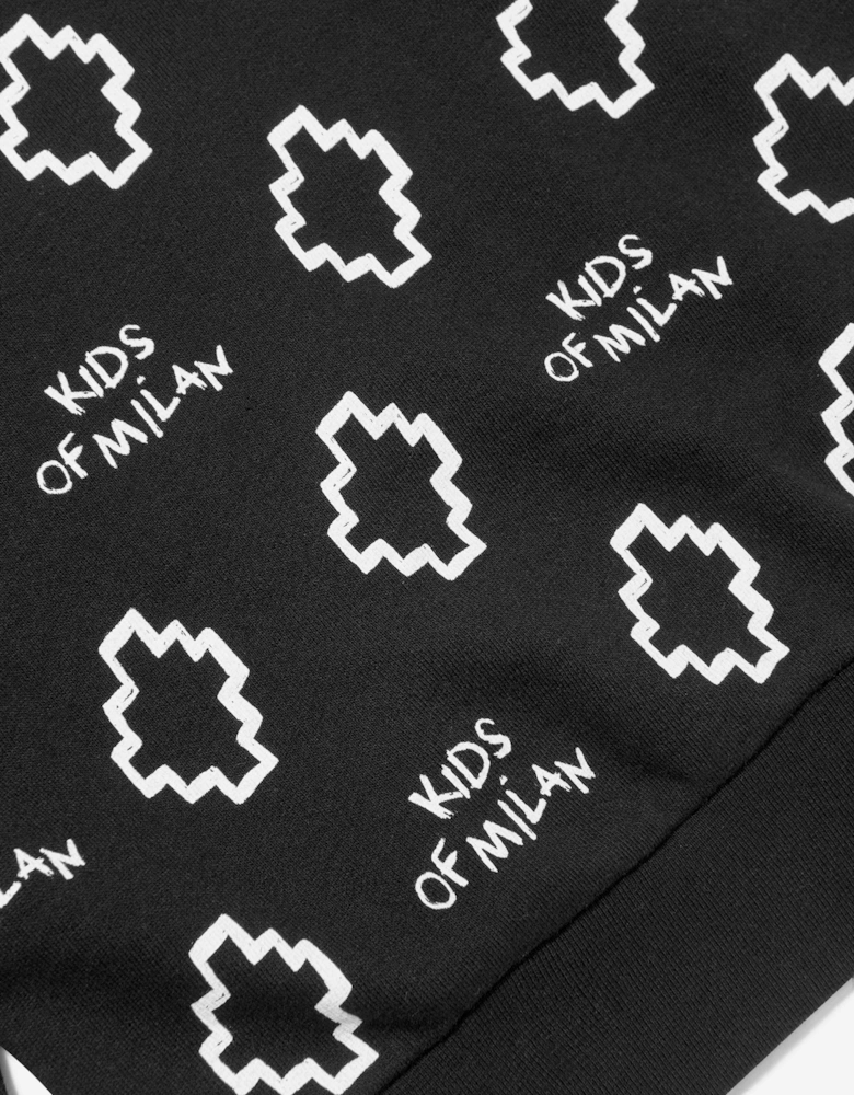 Boys Cotton Logo Print Zip Up Top