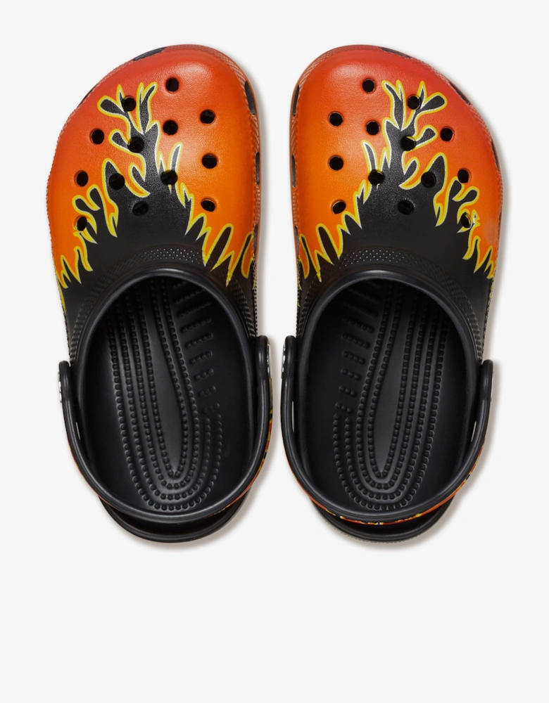 Boys Classic Flames Clog in Black