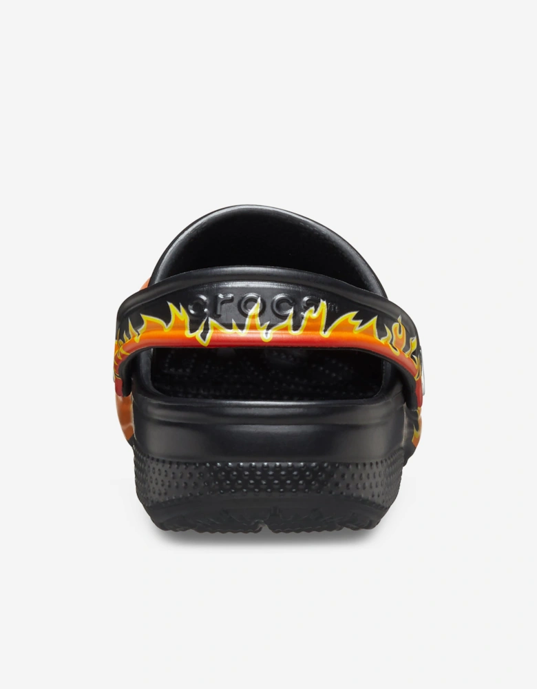Boys Classic Flames Clog in Black
