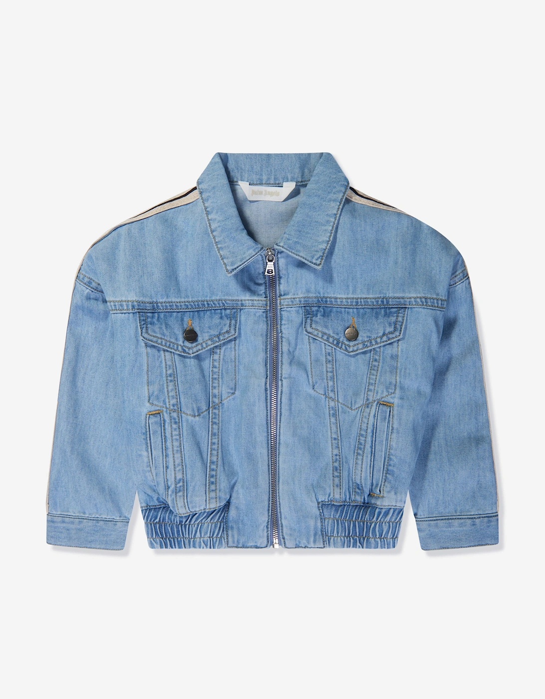 Girls Overlogo Track Chambray Jacket in Blue, 6 of 5
