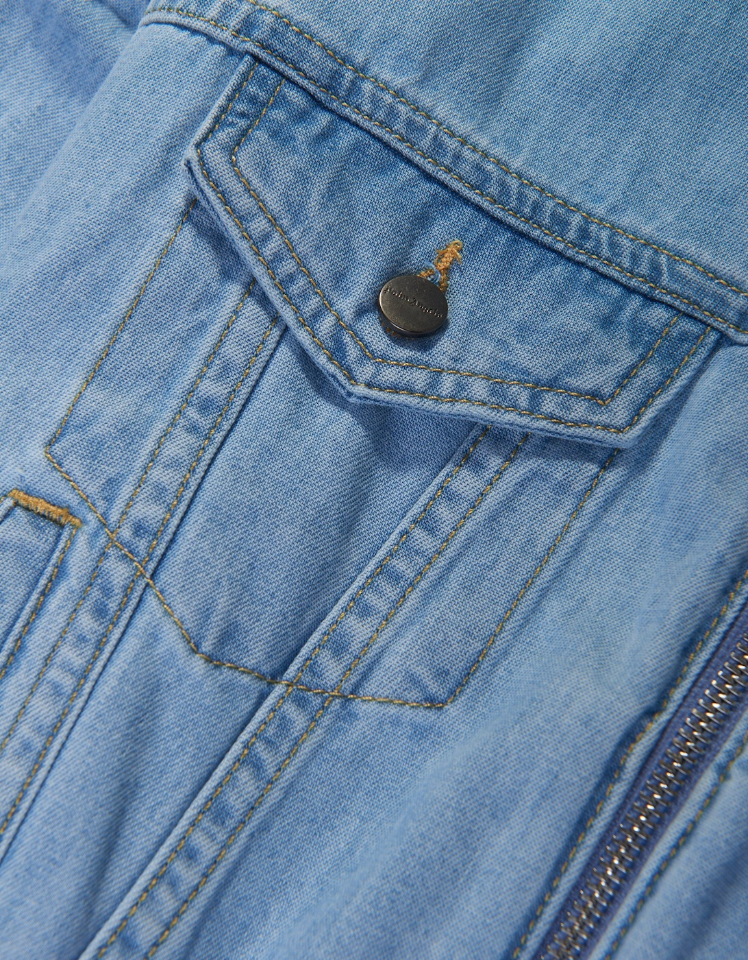 Girls Overlogo Track Chambray Jacket in Blue