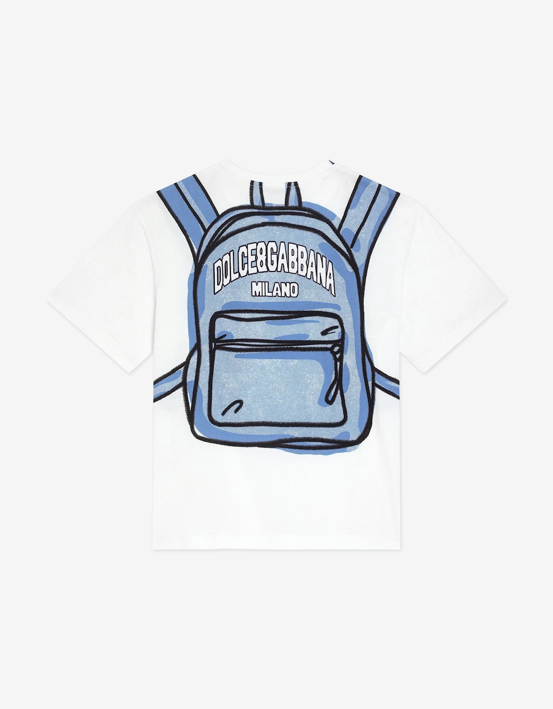 Boys Backpack Print T-Shirt in White