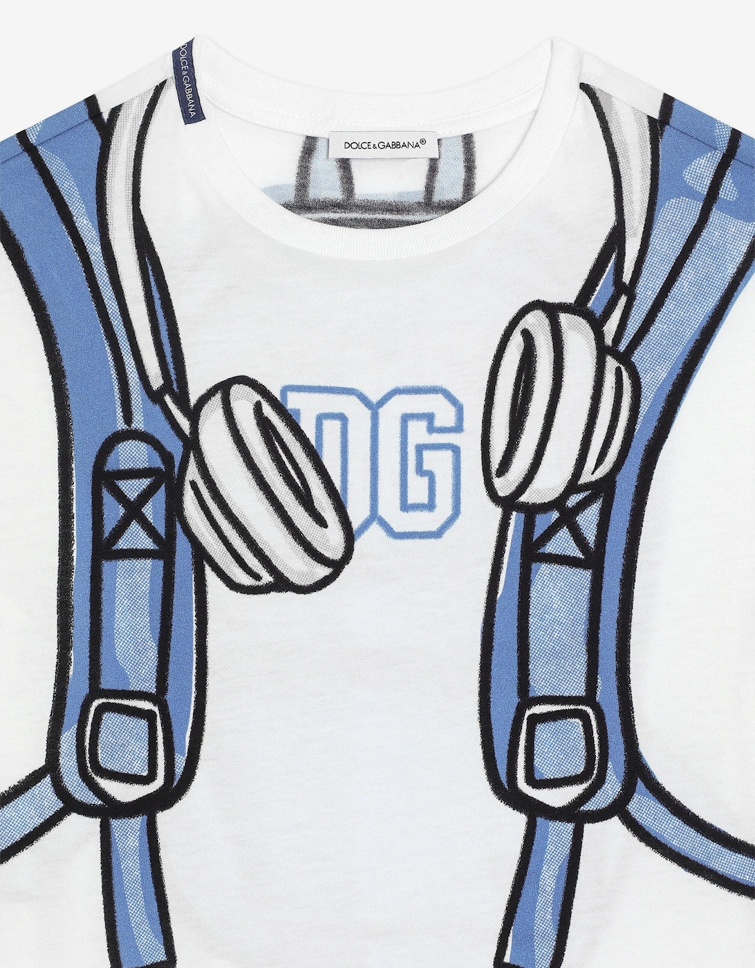 Boys Backpack Print T-Shirt in White