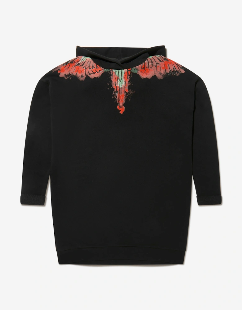Girls Cotton Wings Hoodie Dress