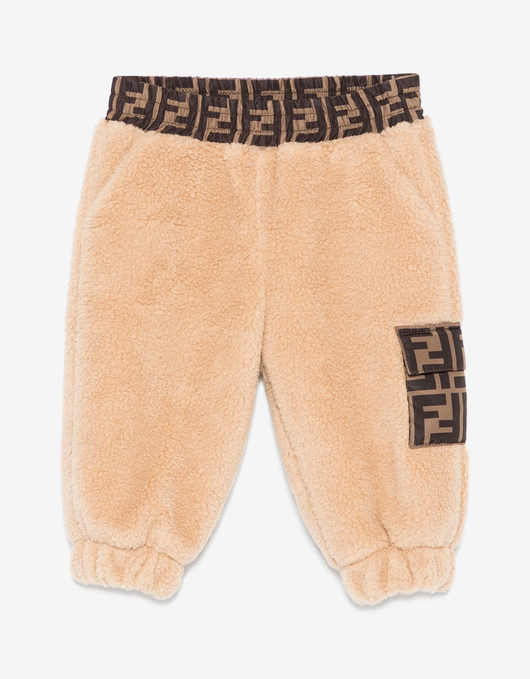 Baby Teddy Fleece Joggers in Beige, 5 of 4