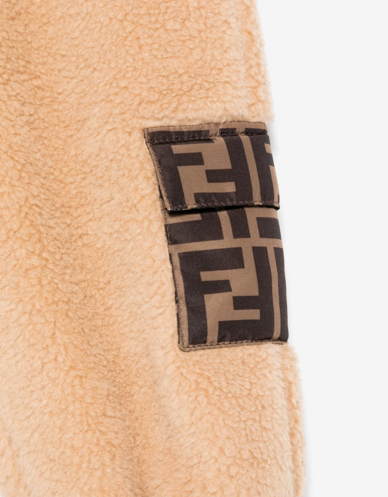Baby Teddy Fleece Joggers in Beige
