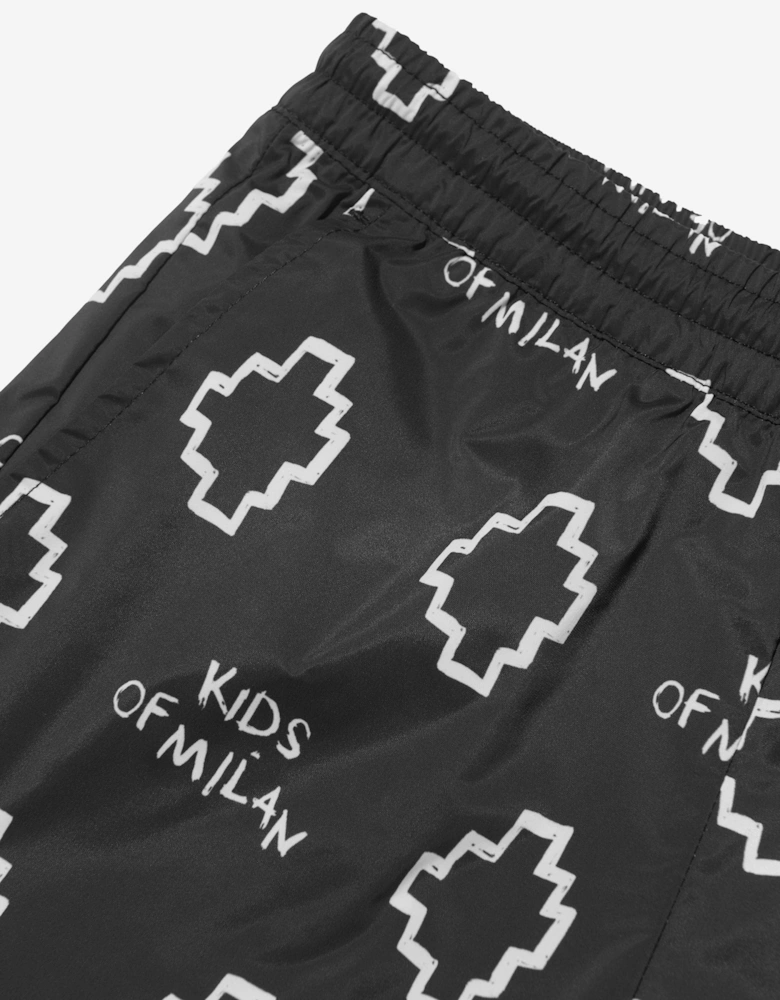 Boys Logo Print Swim Shorts