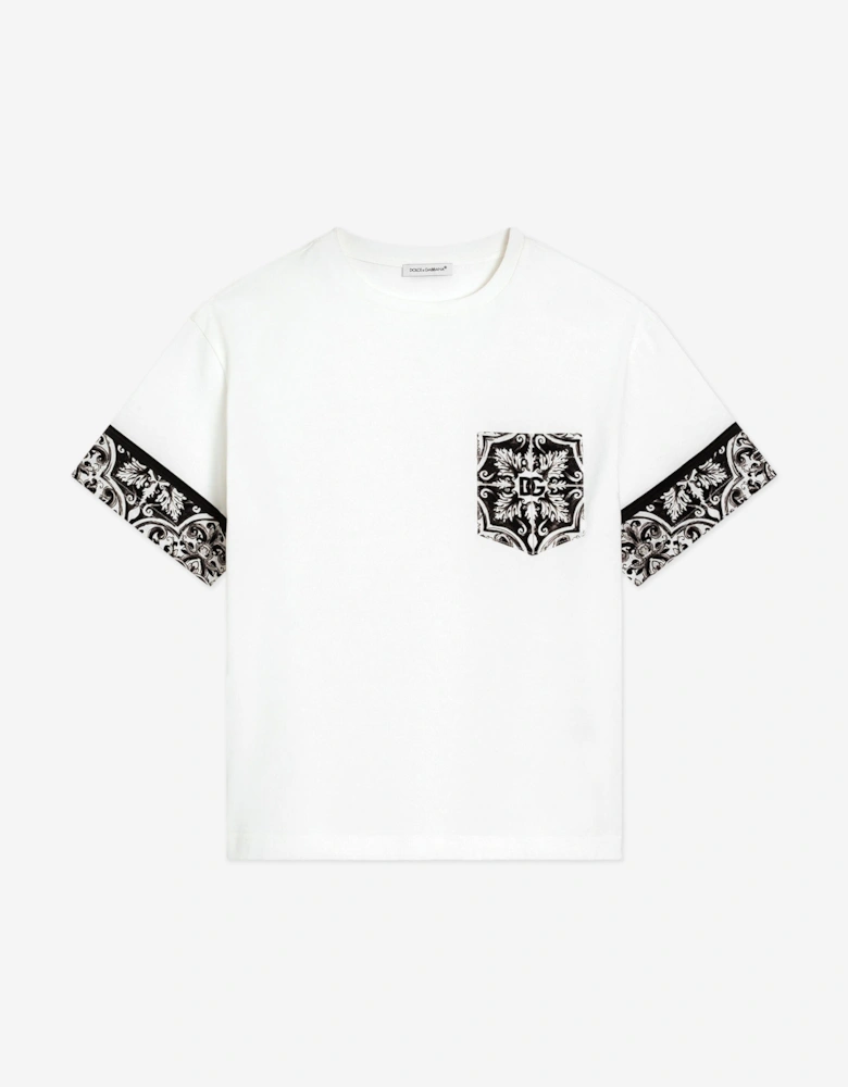 Boys Majolica Pocket T-Shirt in White