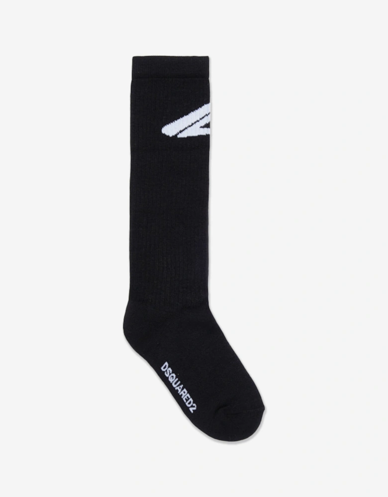 Kids Icon Logo Socks in Black