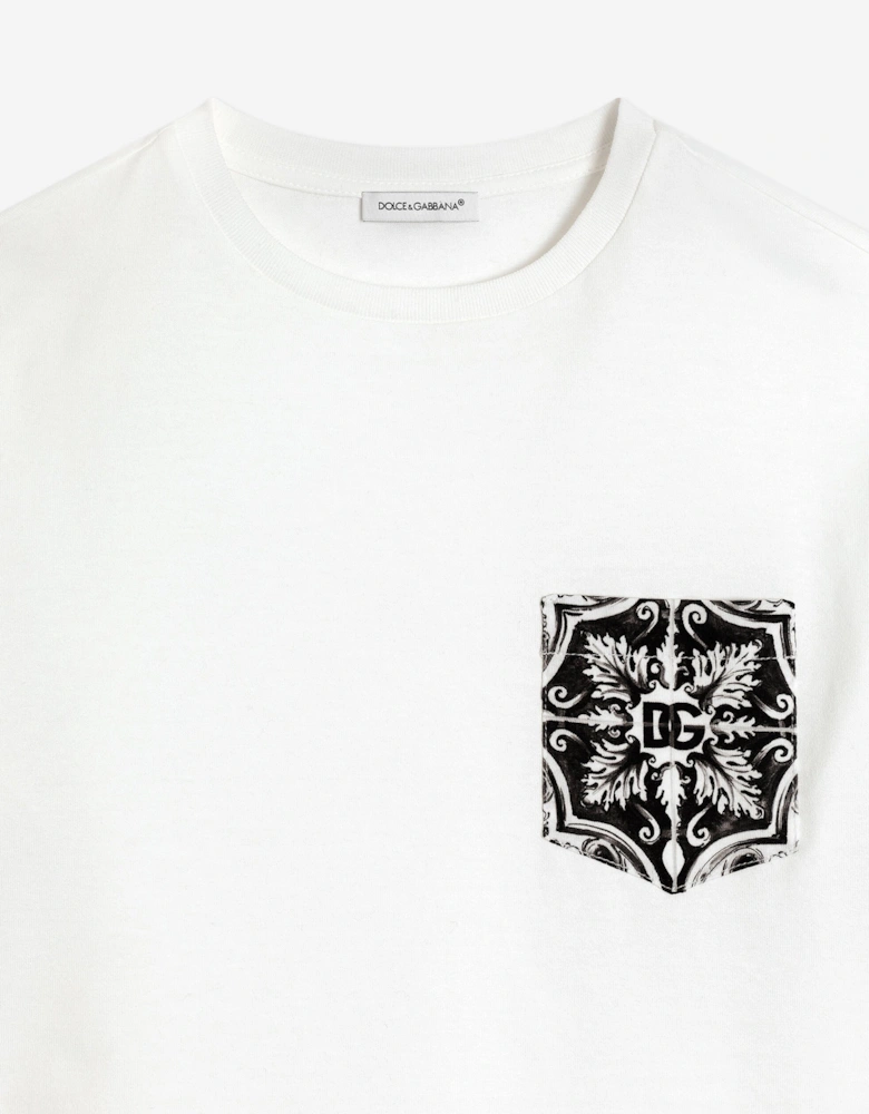 Boys Majolica Pocket T-Shirt in White