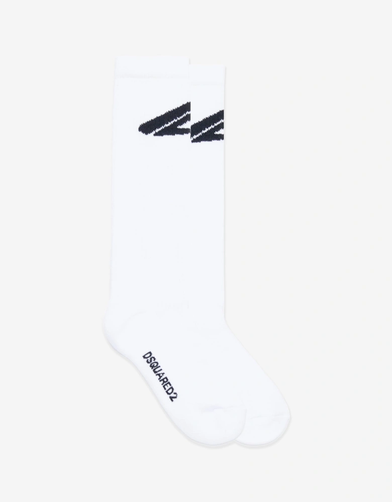Kids Icon Logo Socks in White