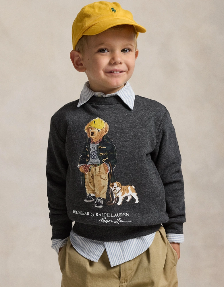 Boys Polo Bear Sweatshirt in Grey