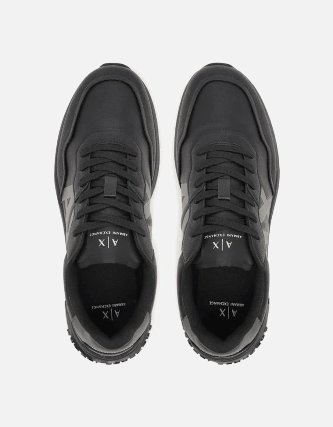 Leather AX Logo Triple Black Runner Sneaker