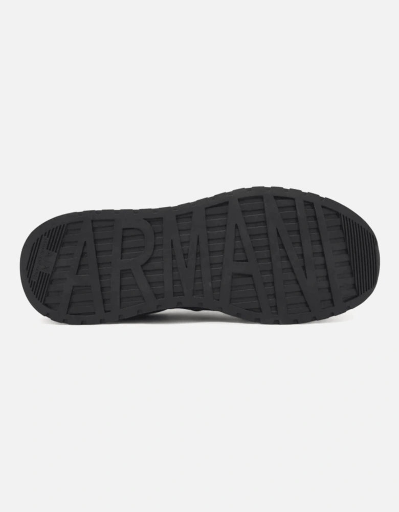 Leather AX Logo Triple Black Runner Sneaker