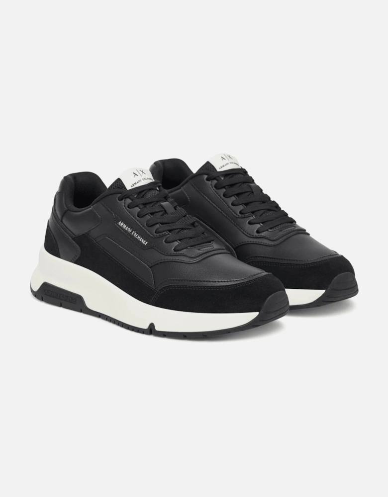 Leather Black/White Runner Trainer