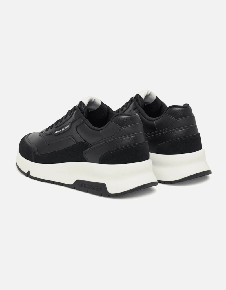 Leather Black/White Runner Trainer