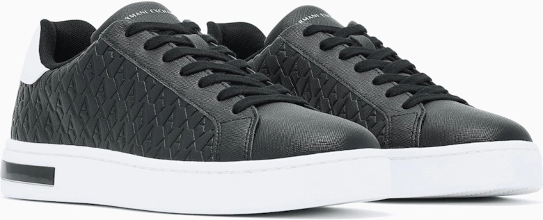 AX Monogram Logo Black/White Low Top Trainer
