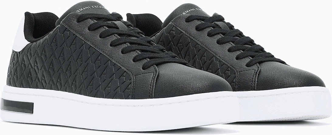 AX Monogram Logo Black/White Low Top Trainer
