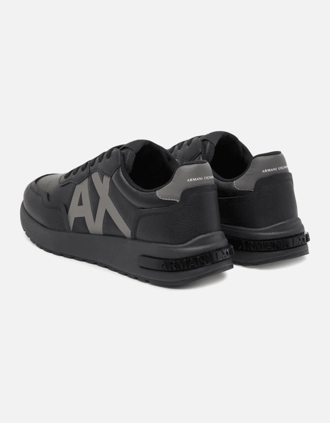 Leather AX Logo Triple Black Runner Sneaker
