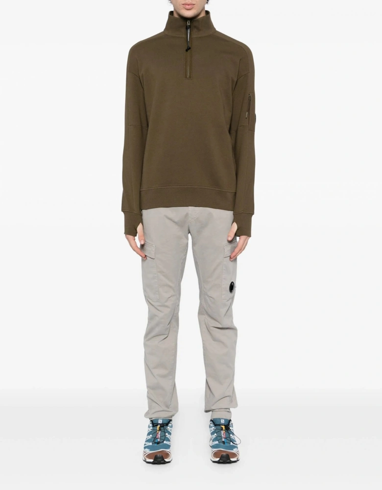 Diagonal Lens 1/4 Zip Sweatshirt Green