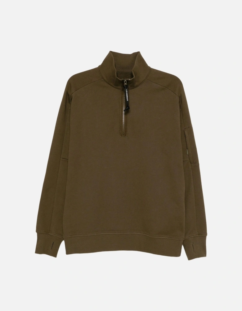 Diagonal Lens 1/4 Zip Sweatshirt Green