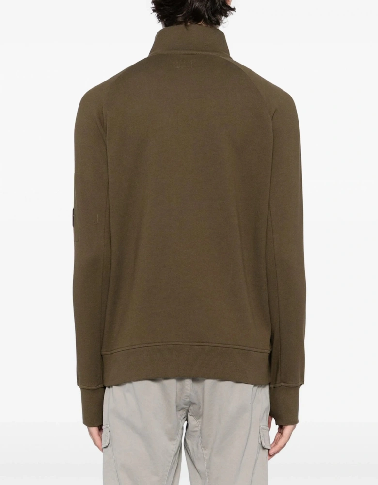 Diagonal Lens 1/4 Zip Sweatshirt Green