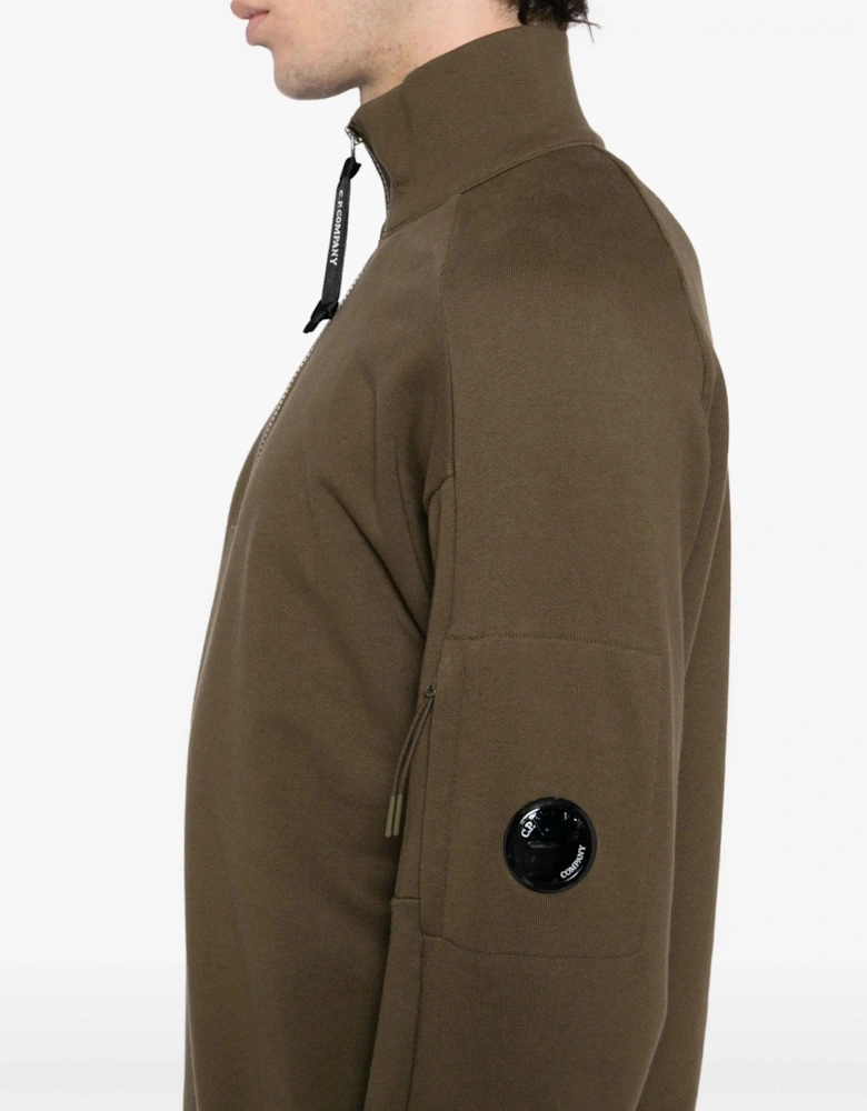 Diagonal Lens 1/4 Zip Sweatshirt Green