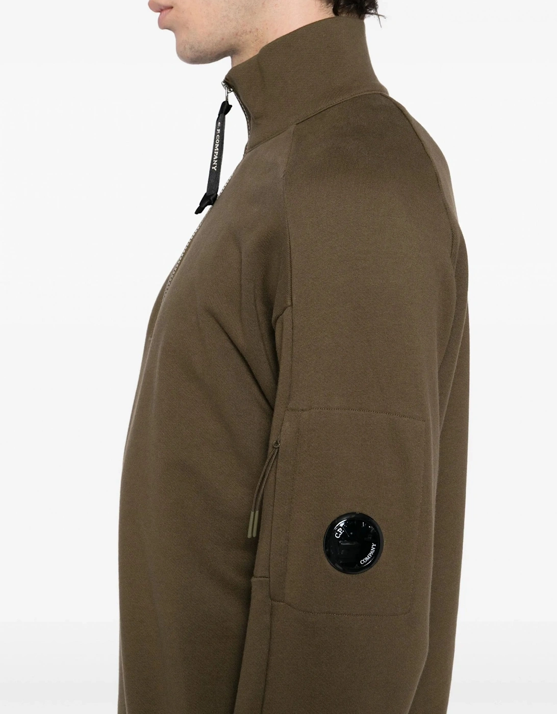 Diagonal Lens 1/4 Zip Sweatshirt Green