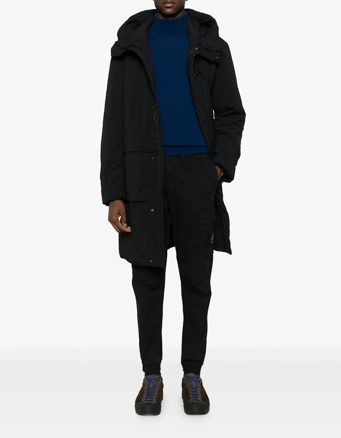 S0010 Cuffed Cargo Trousers Black