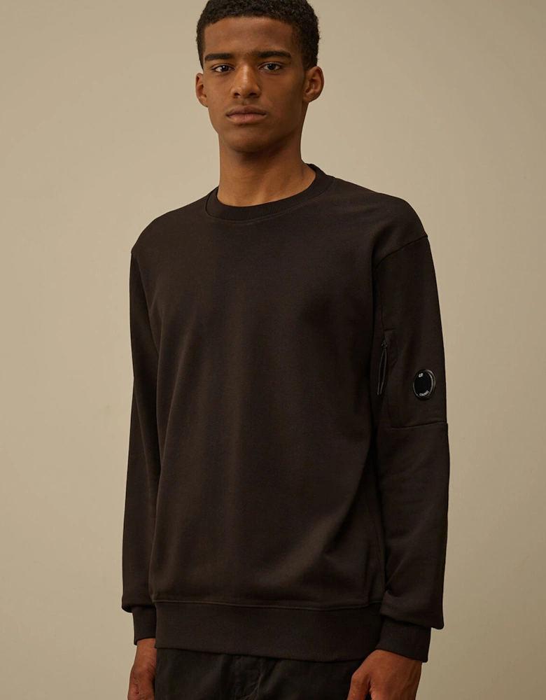 Diagonal Raised Lens Sweatshirt Black