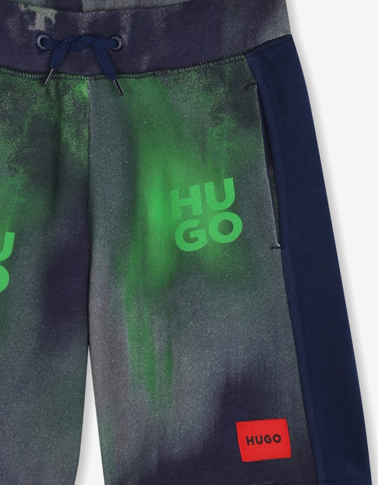 Boys Acid Wash Bermuda Shorts in Navy