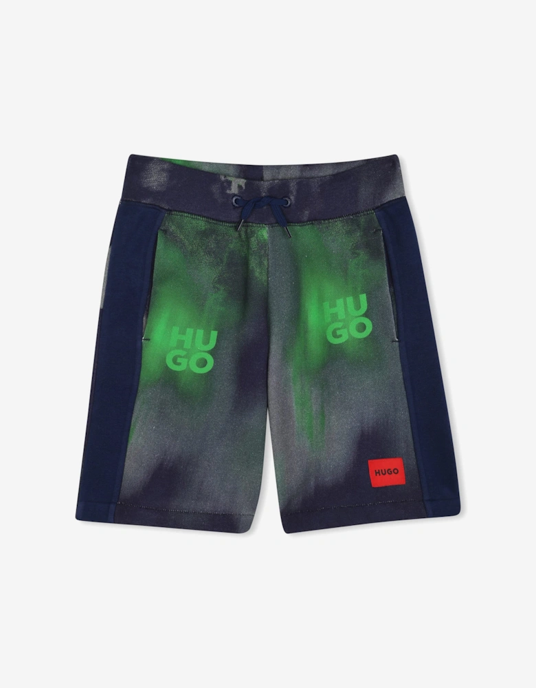 Boys Acid Wash Bermuda Shorts in Navy