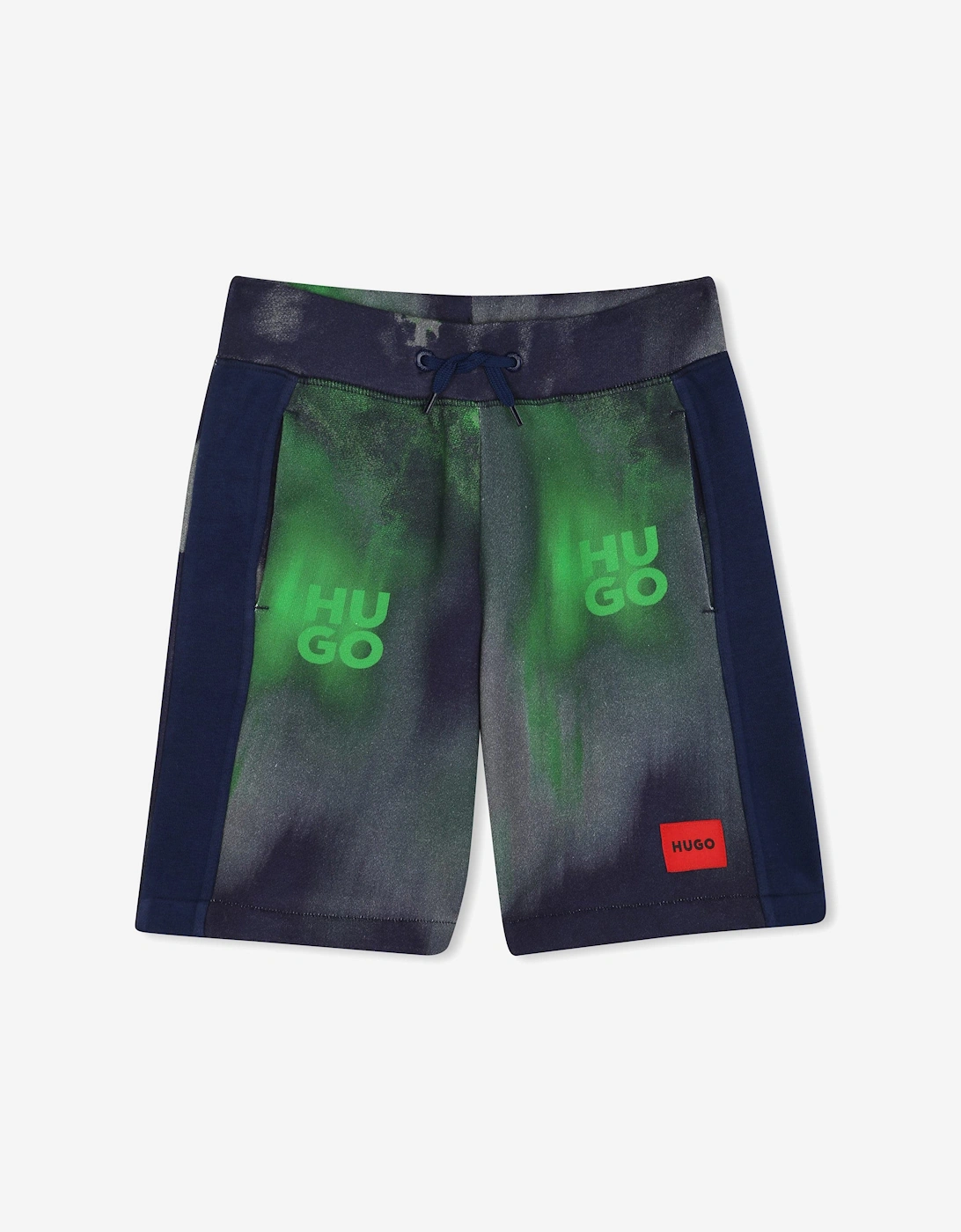 Boys Acid Wash Bermuda Shorts in Navy, 5 of 4