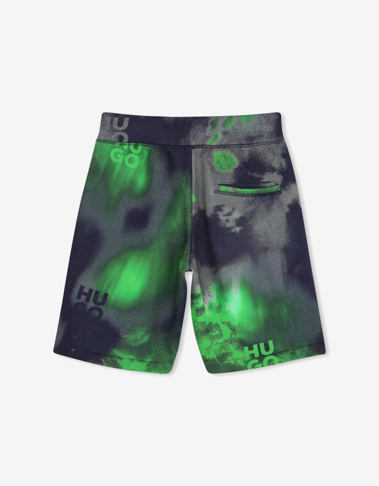 Boys Acid Wash Bermuda Shorts in Navy