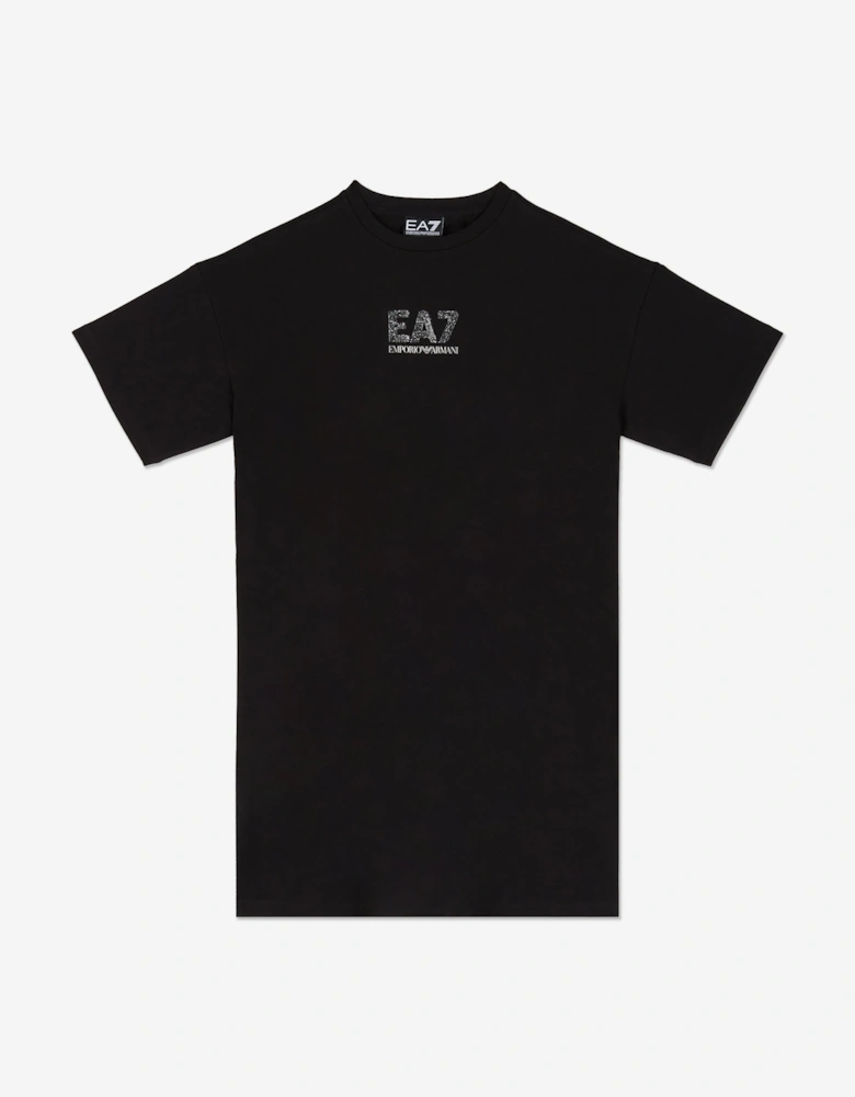Girls Logo Jersey Dress in Black