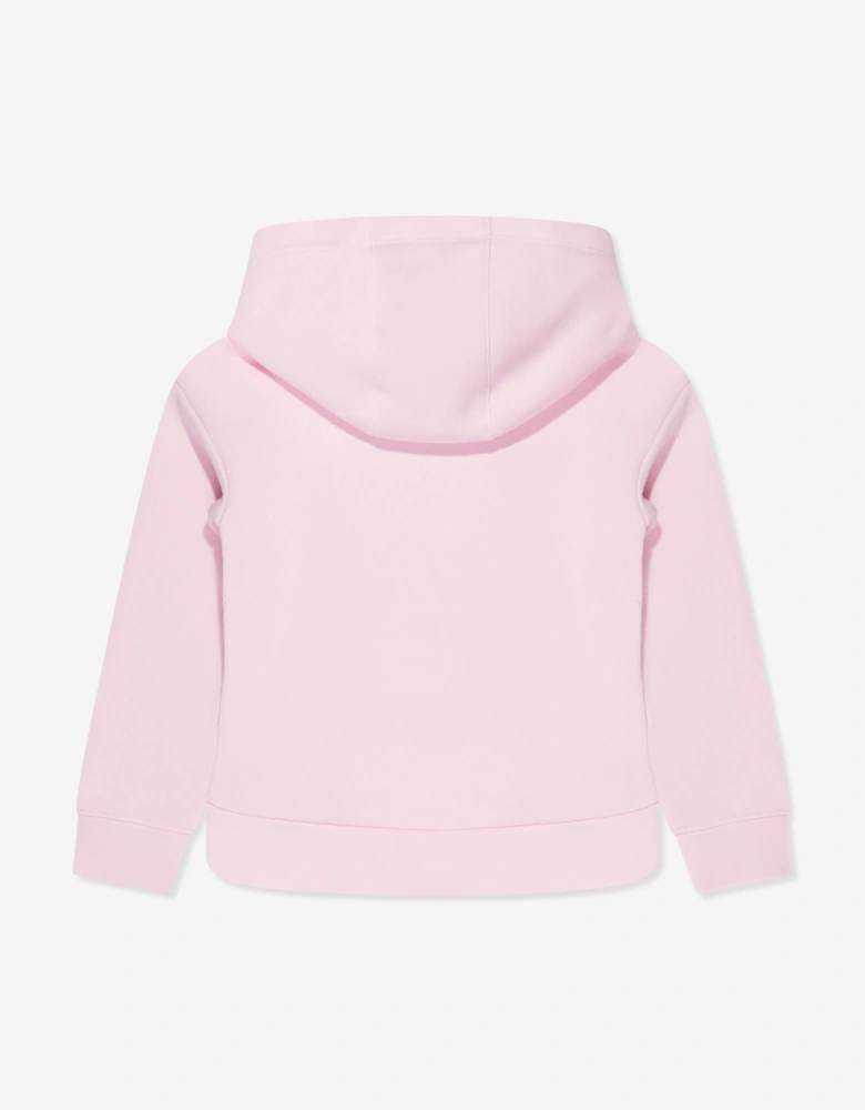Girls Club Fleece High Low Hoodie in Pink
