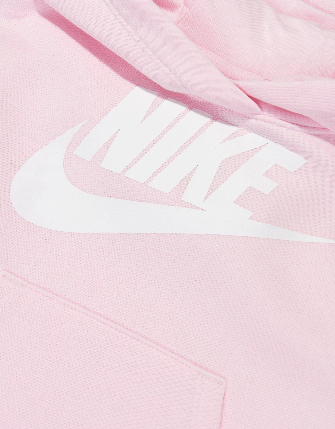 Girls Club Fleece High Low Hoodie in Pink