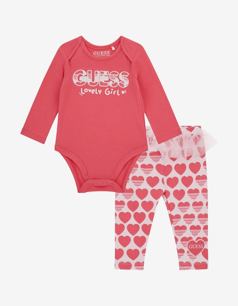 Baby Girls Bodysuit Set in Pink