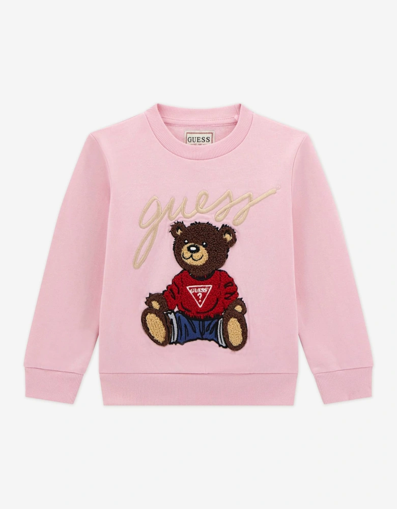 Girls Teddy Bear Sweatshirt in Pink