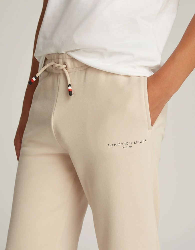 Kids Mini Corp Logo Joggers in Beige