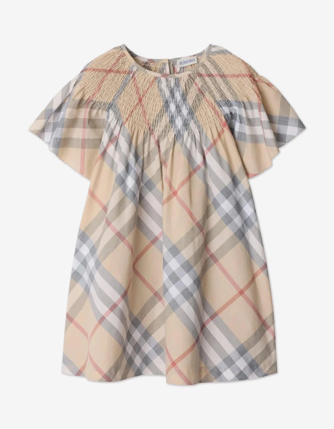 Girls Check Cali Dress in Beige, 5 of 4