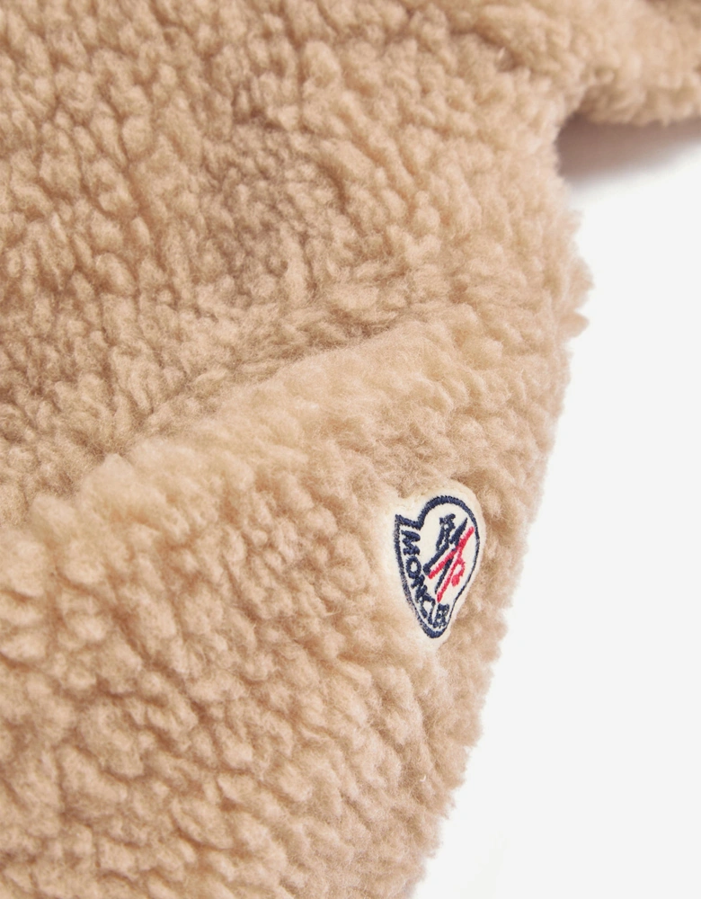 Baby Boys Teddy Fleece Zip Up Top in Beige